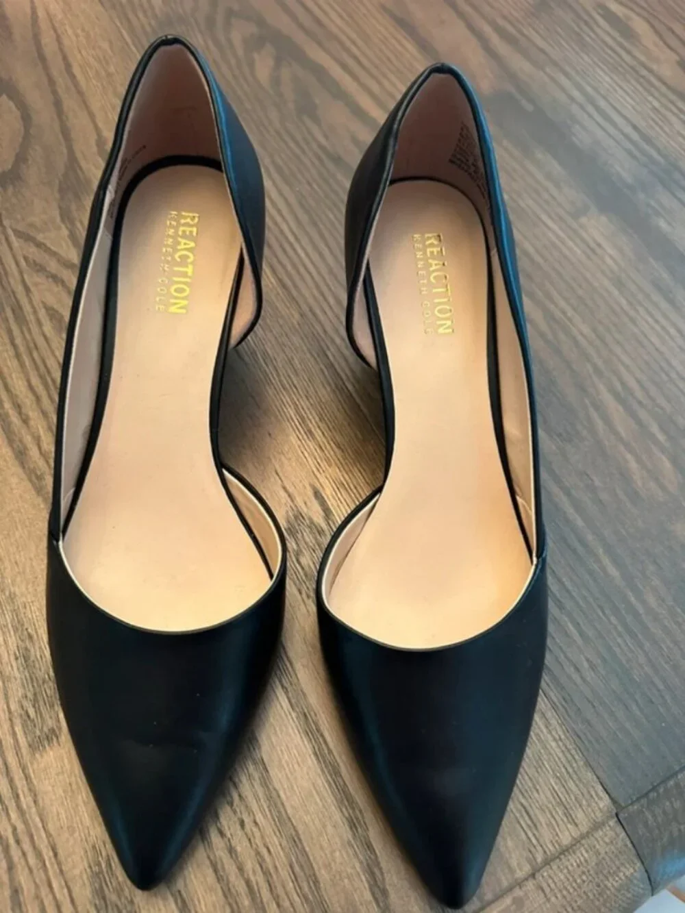 Black leather heels